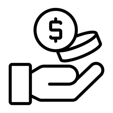 Bozuk para vermenin moda tasarım simgesi 