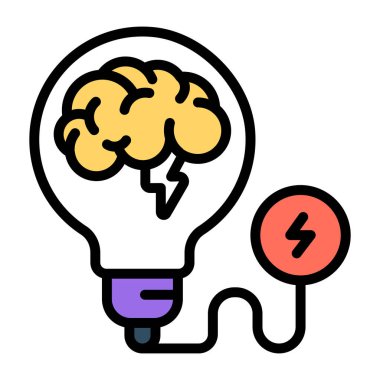 Yaratıcı fikrin düz tasarım simgesi.