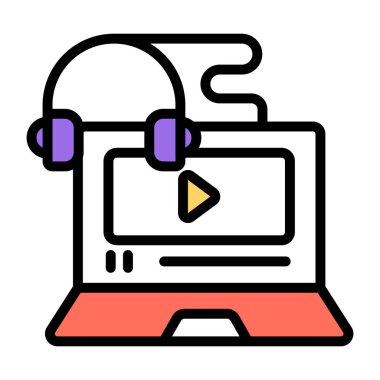 Dinleme videosunun modern tasarım simgesi