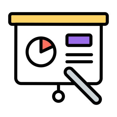 İş sunumunun renkli tasarım simgesi