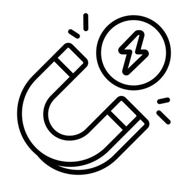 Mıknatısın doğrusal tasarım simgesi