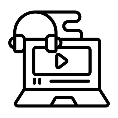 Dinleme videosunun modern tasarım simgesi
