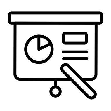 İş sunumunun bir çizgi tasarım simgesi