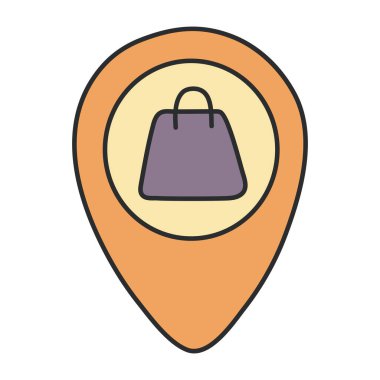 Alışveriş merkezinin düz tasarım simgesi