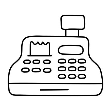 Kasiyer makinesinin bir simge tasarımı