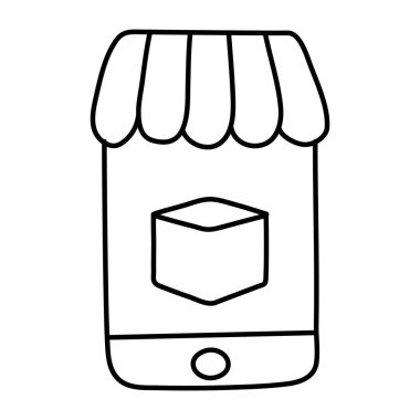 Mobil mağazanın bir simge tasarımı