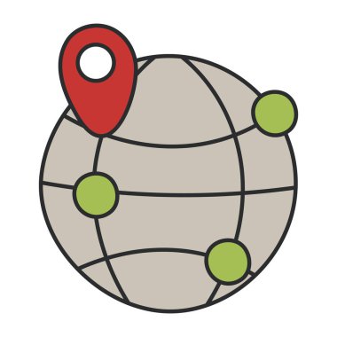 Küresel konumun eşsiz tasarım simgesi 