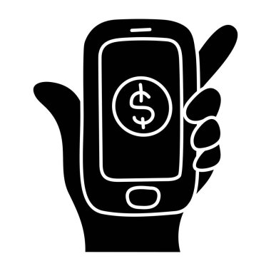 Akıllı telefonun içindeki dolar, cep telefonu parasının simgesi