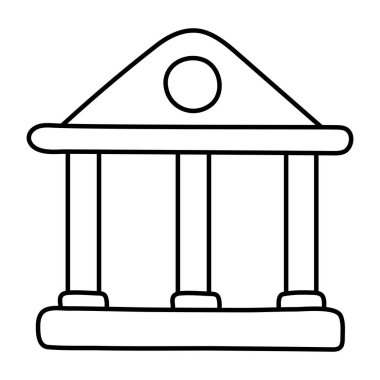 Banka inşaatının doğrusal tasarım simgesi