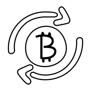 Bitcoin güncellemesinin bir simge tasarımı 