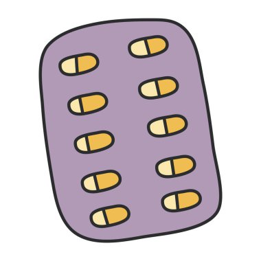 An editable design icon of pills strip