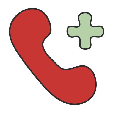 Tıbbi çağrının kavramsal düz tasarım simgesi