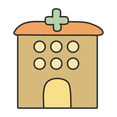 Hastane binasının modern tasarım simgesi 