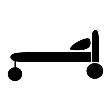 Hastane yatağının renkli tasarım ikonu.