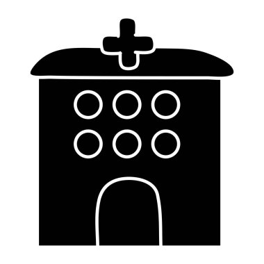 Hastane binasının modern tasarım simgesi 