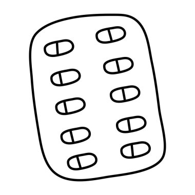 An editable design icon of pills strip