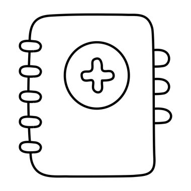 Tıp kitabının eşsiz bir tasarım simgesi.