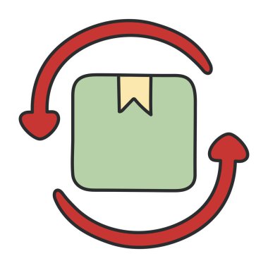Parcel return vector icons