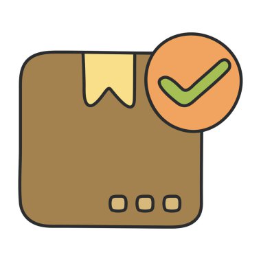 Doğrulanmış paketin moda tasarım simgesi  