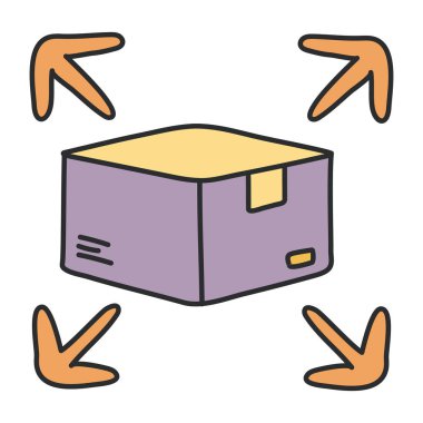 Paket yönlerinin düzenlenebilir tasarım simgesi