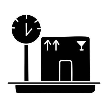 Paket ağırlığının kavramsal katı tasarım simgesi