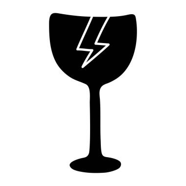 Kırılgan camın yaratıcı tasarım simgesi