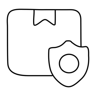 Editable design icon of parcel security