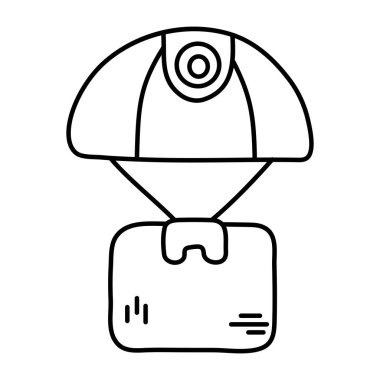 An icon design of parachute delivery