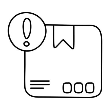 Uyarı işaretli karton, paket hatası kavramı