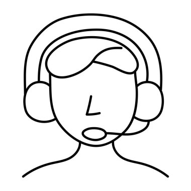 A colored design icon of customer service representative 