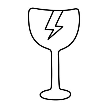 Kırılgan camın yaratıcı tasarım simgesi