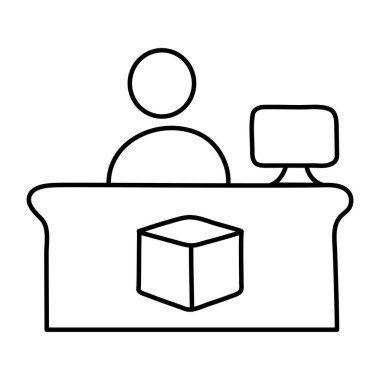 Lojistik resepsiyonun doğrusal tasarım simgesi 