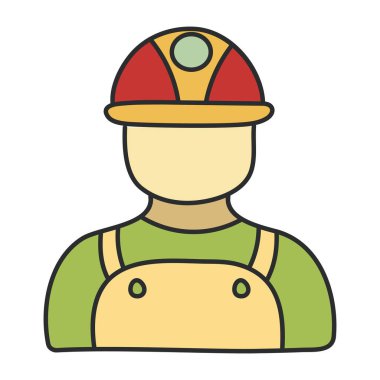 Avatar wearing hard hat, icon of labor 