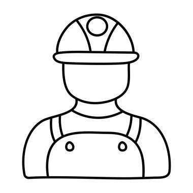 Avatar wearing hard hat, icon of labor 