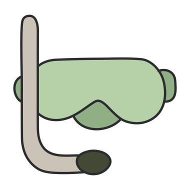 Şnorkelli maskenin yaratıcı tasarım simgesi 