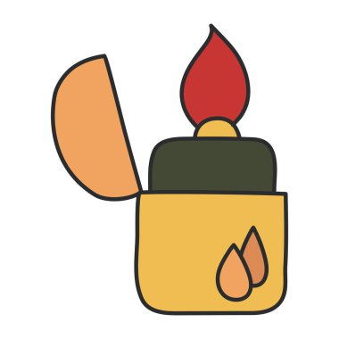 Çakmağın düz simge tasarımı