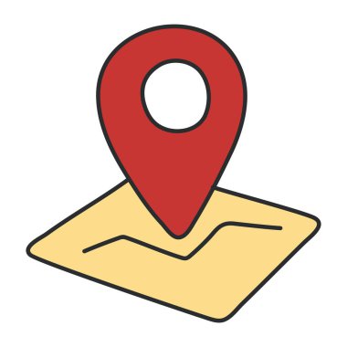 Haritanın düz tasarım simgesi