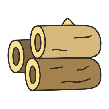 Tahta kütüklerin düz tasarım simgesi