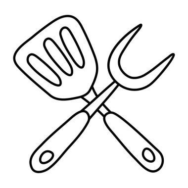 Yemek pişirme araçlarının modern tasarım simgesi