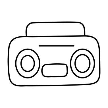 Klasik teyp kayıt cihazının modern tasarım simgesi 