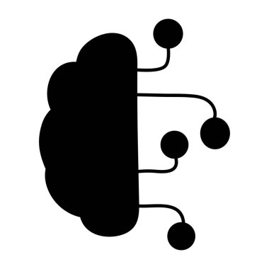 İnsan beyninin renkli tasarım simgesi.