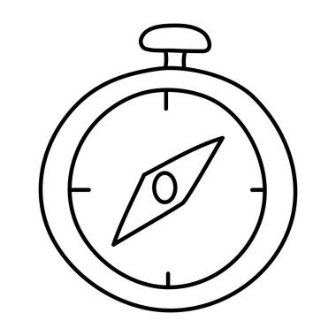 Pusulanın doğrusal tasarım simgesi