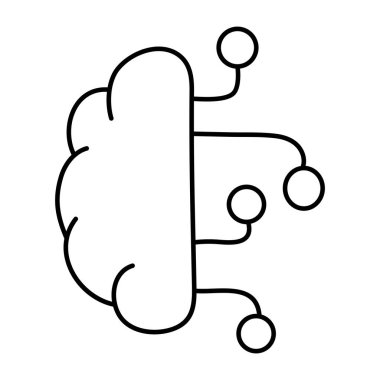 İnsan beyninin renkli tasarım simgesi.