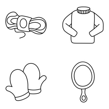 Pack Of Clothing And Fashion linear Icon clipart