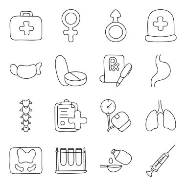 Sağlık Hizmeti Doğrusal Simgeleri Kümesi