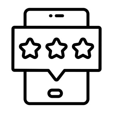 Mobil gözden geçirme için bir satır tasarımı simgesi