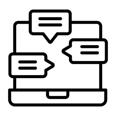 Çevrimiçi tartışmanın doğrusal tasarım simgesi
