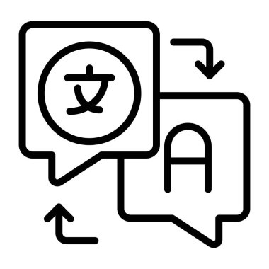 Dil çevirisinin yaratıcı tasarım simgesi