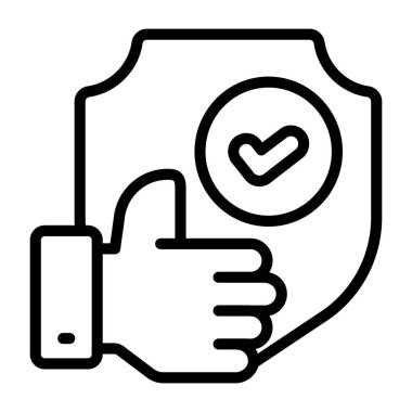 Güvenilirliğin çizgi tasarımı simgesi