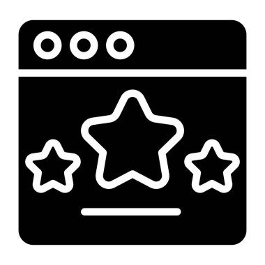 Web derecelendirmesinin bir kabartma tasarım simgesi